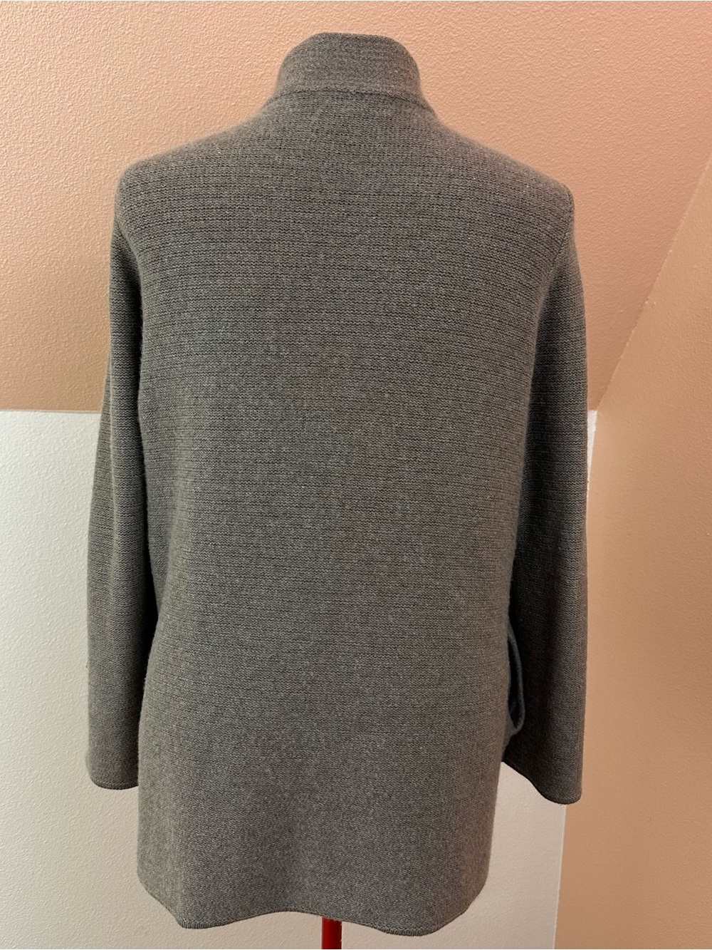Nordstrom Collection 100% Cashmere Open Cardigan Jacket Size L One Button Preppy - Picture 6 of 16